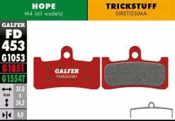 GALFER Geavanceerde Remblokken Voor Hope / Trickstuff - Rood